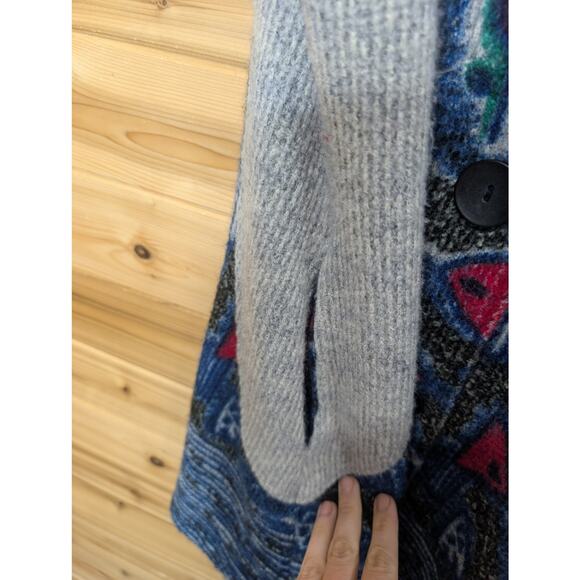 Damee Sweater Womens Large Blue Sleeveless Cardigan Vest Art - Picture 4 of 10